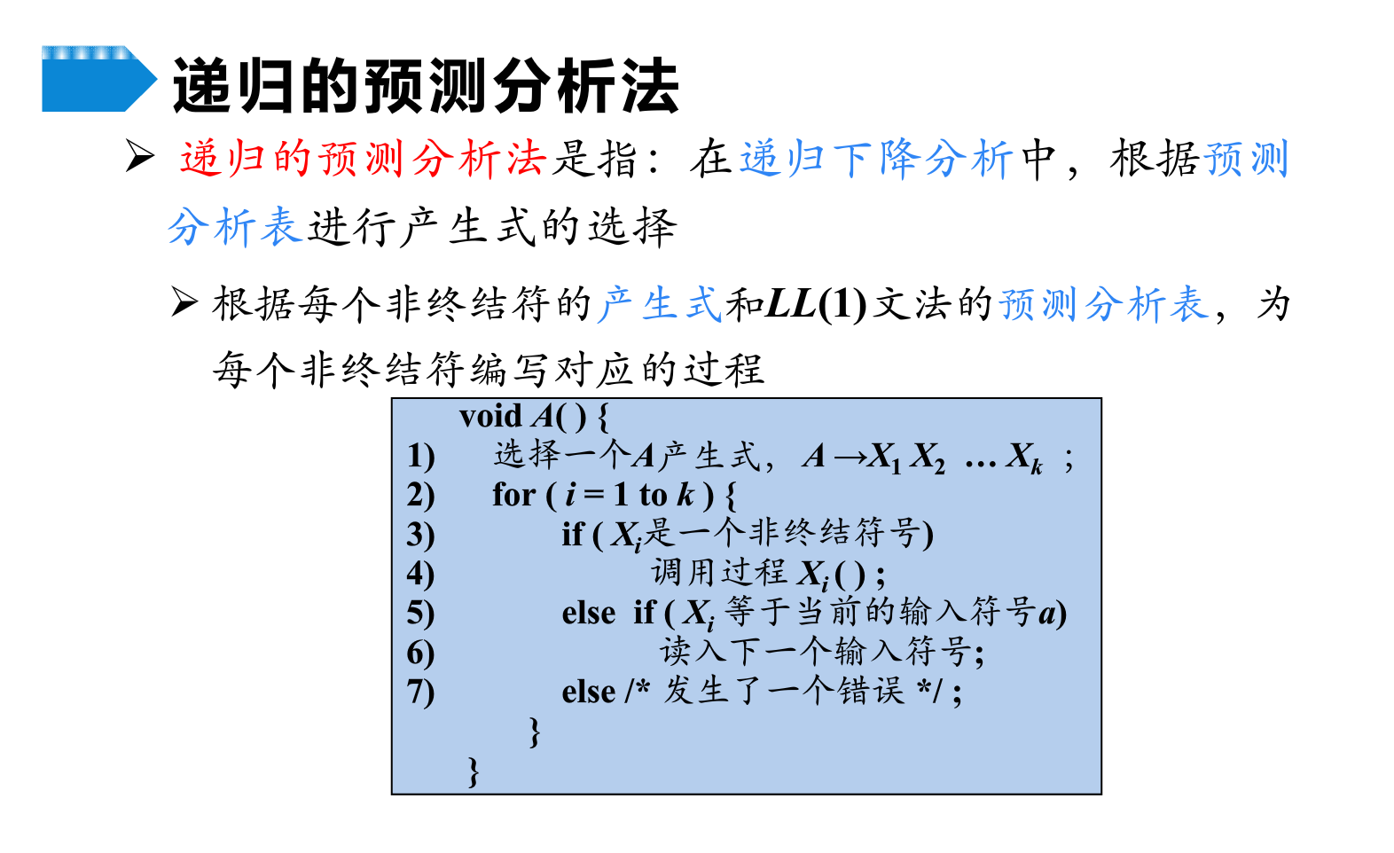 Ll 1 文法的递归预测分析法和非递归预测分析法 数据结构与算法 Rv0p111