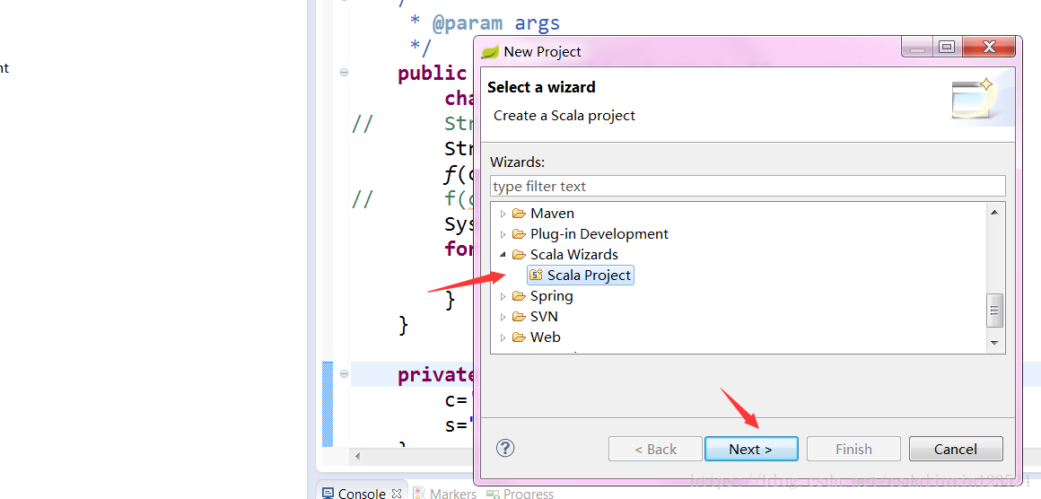 eclipse集成Scala,运行Spark项目和&lt;console&gt;:1: error: ';' expected but '.' found. 报错「建议收藏」