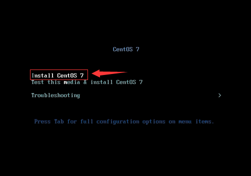 CentOS7.4光盘启动界面