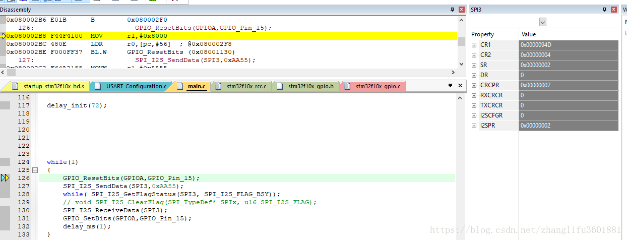 Stm32f103 302 Spi3 接口使用例程 张十三的博客 Csdn博客