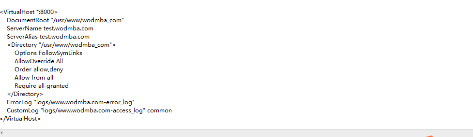 vhosts.conf域名配置