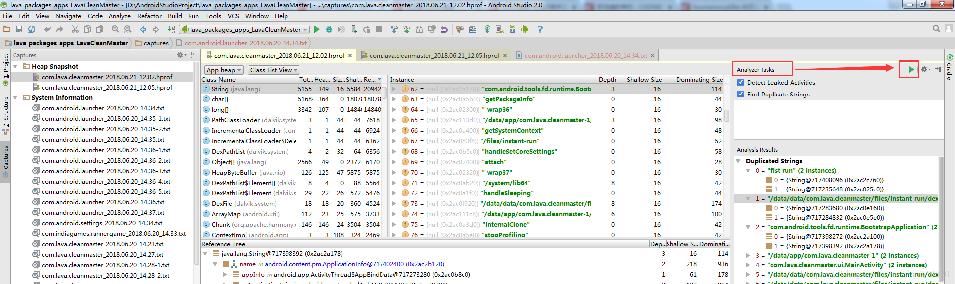 内存泄露-Android Studio 生成Dump 的 HPROF 文件查看和分析工具