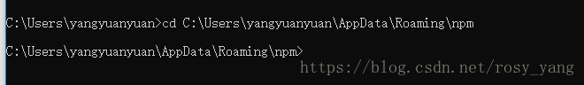 cd C:\Users\yangyuanyuan\AppData\Roaming\npm