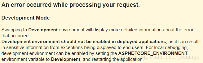 Net Core 网站部署后出现 An Error Occurred While Processing Your Request 我想我是海冬天的大海心情随风轻摆 Csdn博客