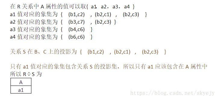 数据库关系运算——除运算