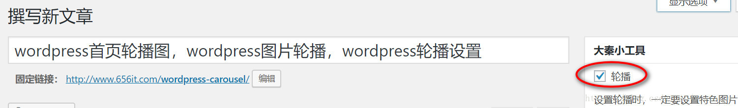 wordpress首页轮播图片设置