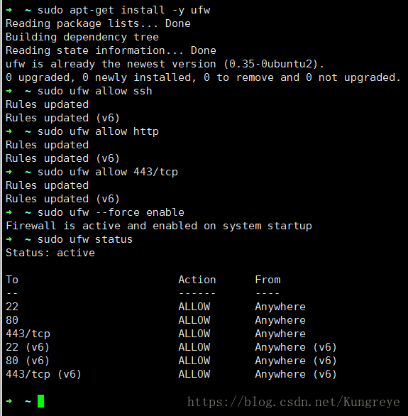 sudo ufw status