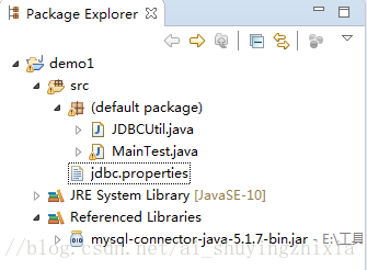 JDBCUtil 文件结构