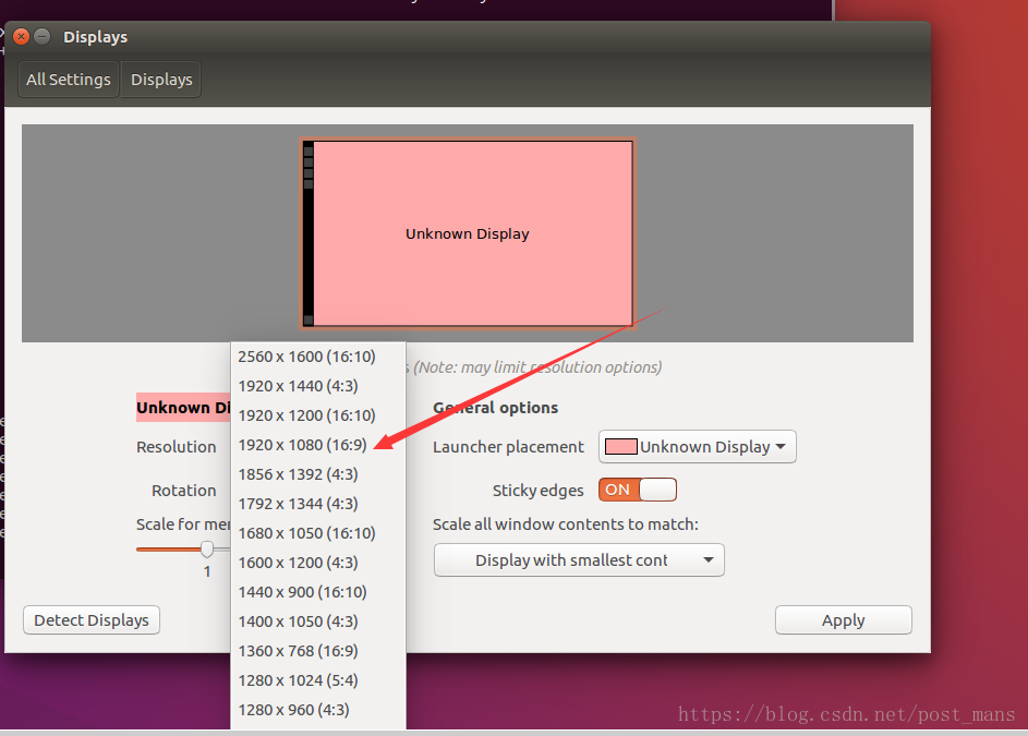 Ubuntu 分辨率设置19 1080 Post Mans的博客 Csdn博客