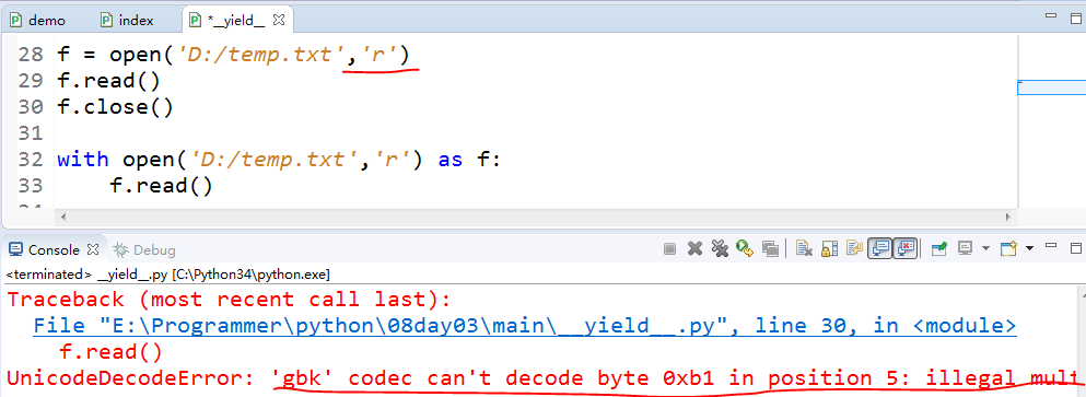 Python读取txt文本出现“ ‘gbk‘ codec can‘t decode byte 0xbf in position 2: illegal multibyte sequence”