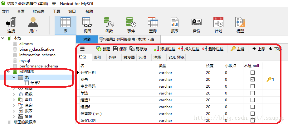 通过设计表的方式创建数据表