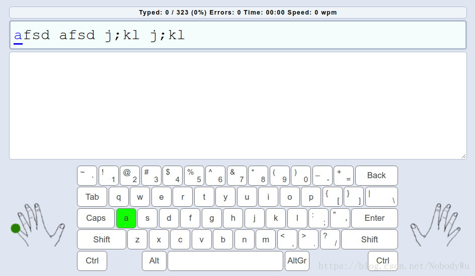 Touch Typing Online Lessons 打字界面