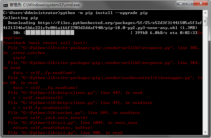 M pip install upgrade pip