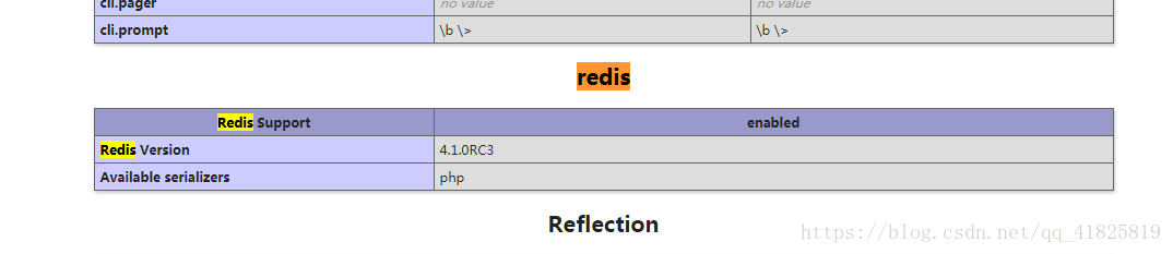 Redis client php. Php7 phpinfo cli. Redis Version 5. 1/19. 8.99.