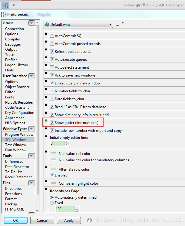 PLSQLDeveloper显示SQL行号