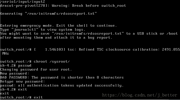 linux之用户密码忘记后如何修改密码