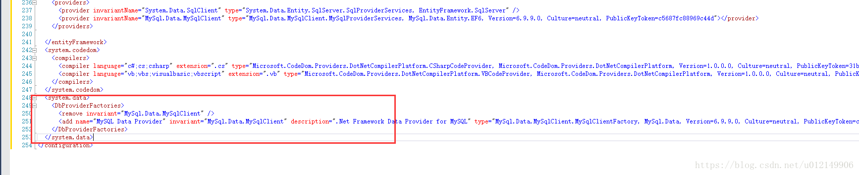 Невозможно получить фабрику поставщика mysql data mysqlclient visual studio