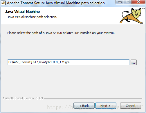 这里是选择Java虚拟机的位置，也就是安装JDK的jdk目录下的jre