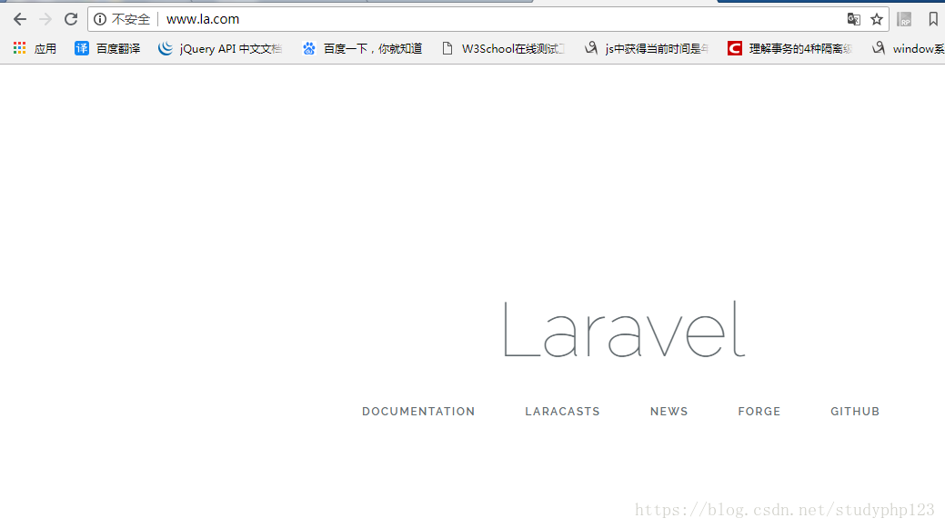 打开 httpd.conf中的注释后，虚拟域名访问 laravel