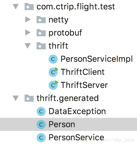 thrift示例代码结构