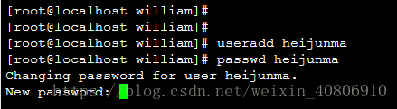 申请一个新的账户，密码必须设置，否者ssh无法登陆