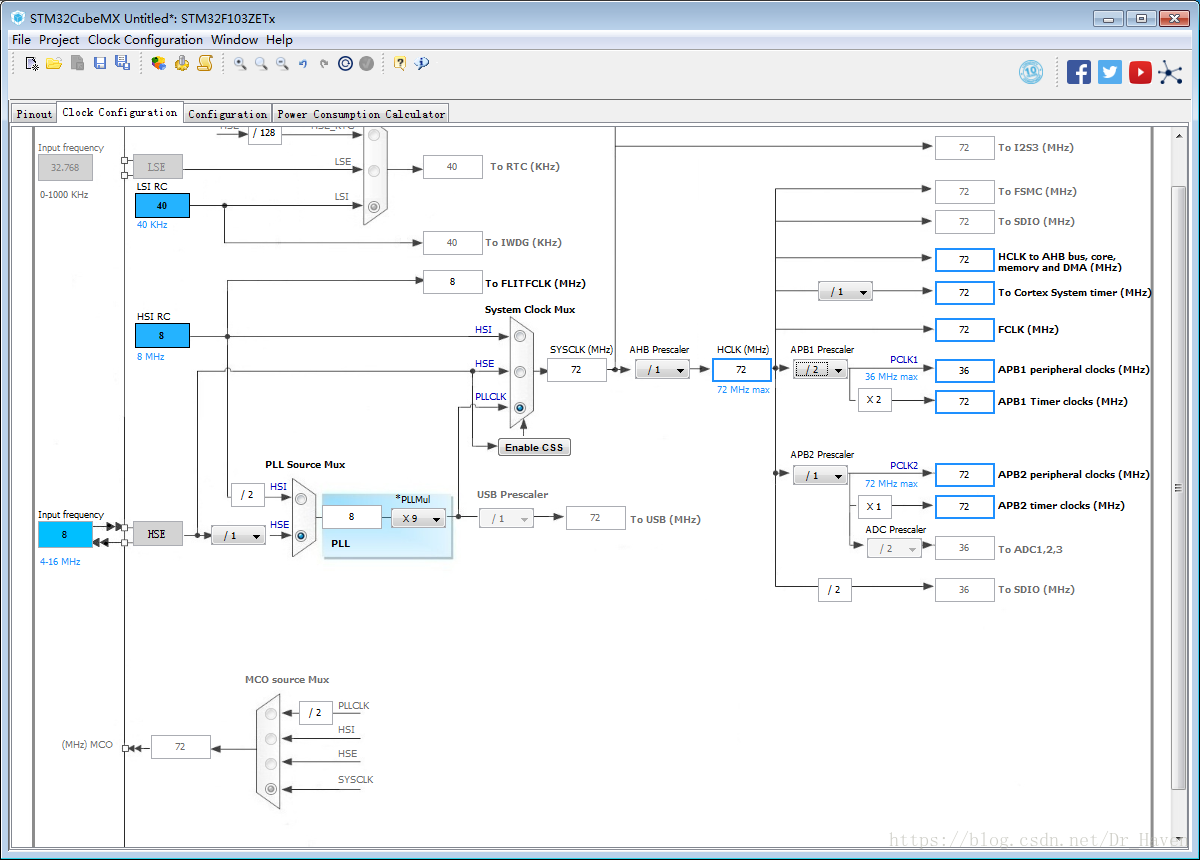 STM32F1笔记（八）时钟