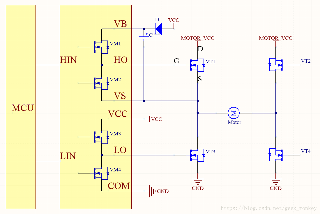 電機驅動電路簡化原理圖