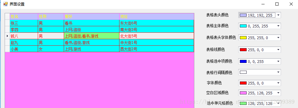 Dev Gridcontrol 表头字体颜色表头背景颜色字体颜色选中行颜色表体颜色表格线颜色选中单元格颜色空白区域颜色 A的博客 程序员宅基地