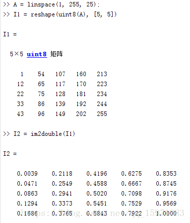 【Matlab】im2double的用法