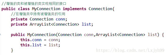 创建MyConnection类实现Connection接口