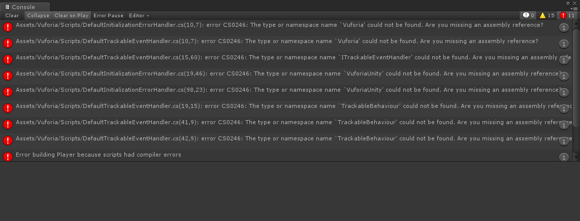 Assets/Vuforia/Scripts/DefaultInitializationErrorHandler.cs(10,7): error CS0246: The type or namespa