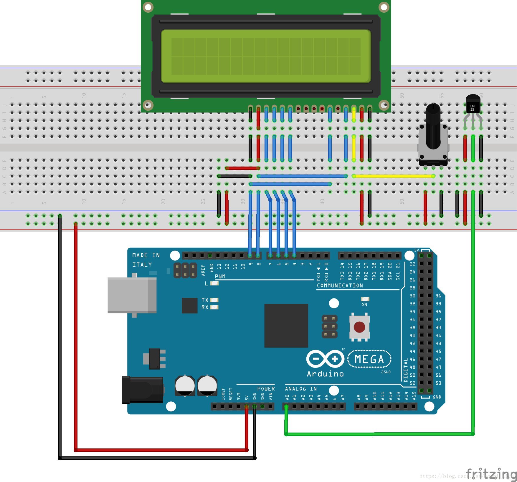 使用Arduino和LM35温度传感器监控空气温度