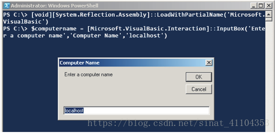 Creating a graphical input box in Windows PowerShell