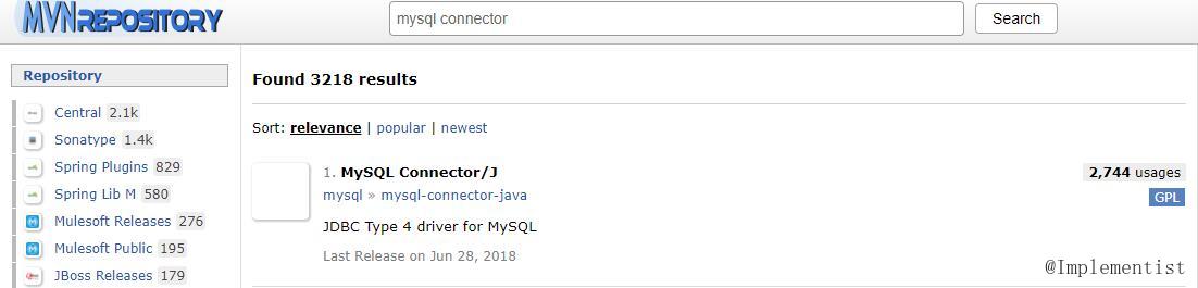 搜索mysql connector
