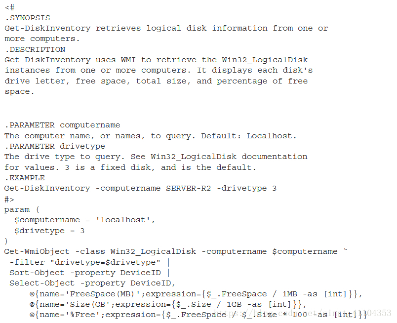 Starting point: Get-DiskInventory.ps1