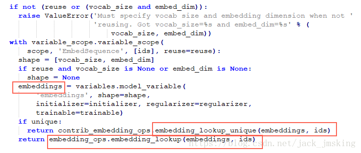 embedding接口实现