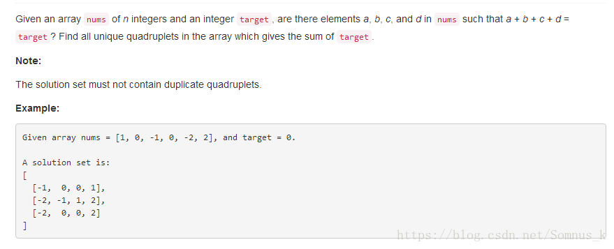 leetcode:4Sum
