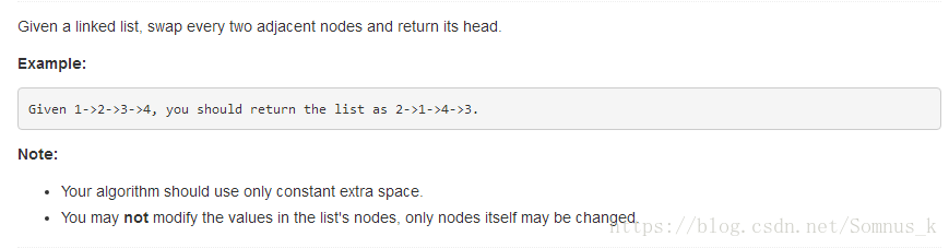 leetcode24:Swap Nodes in Pairs