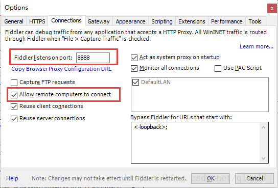 Fiddler允許遠端連線