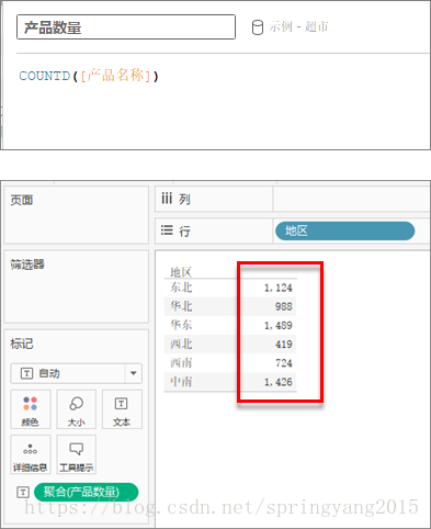 圖：COUNTD函式示例