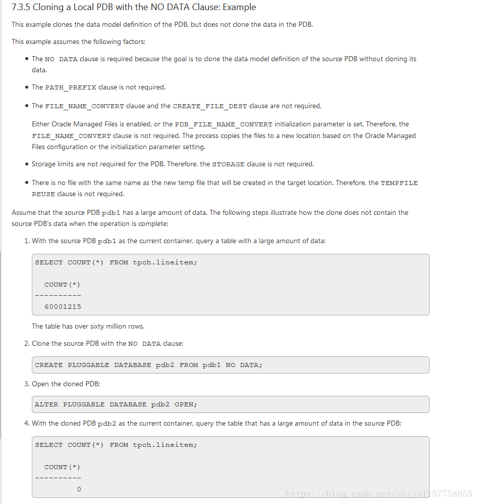 ORA-65359: unable to create pluggable database with no data