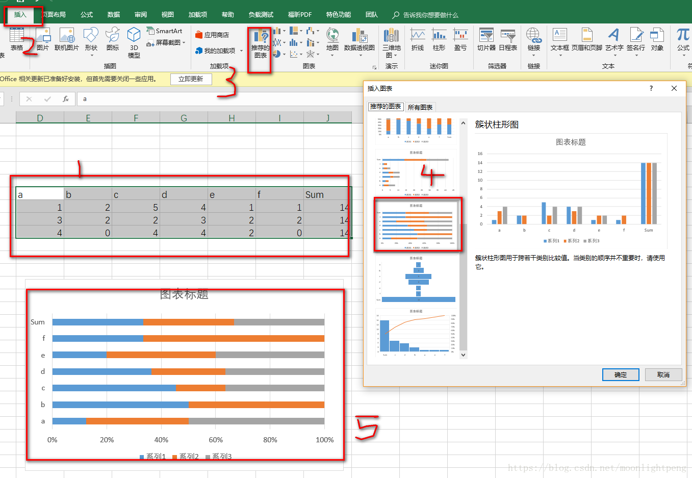 Excel 横向比例图 Moonlightpeng的博客 Csdn博客