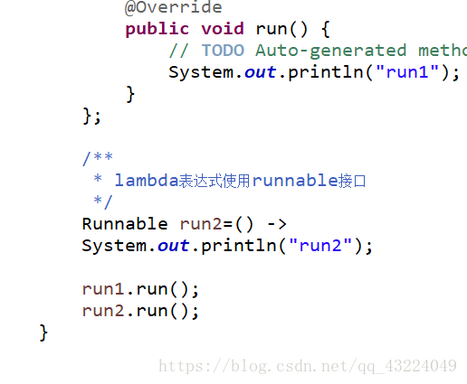 lambda实现runnable接口