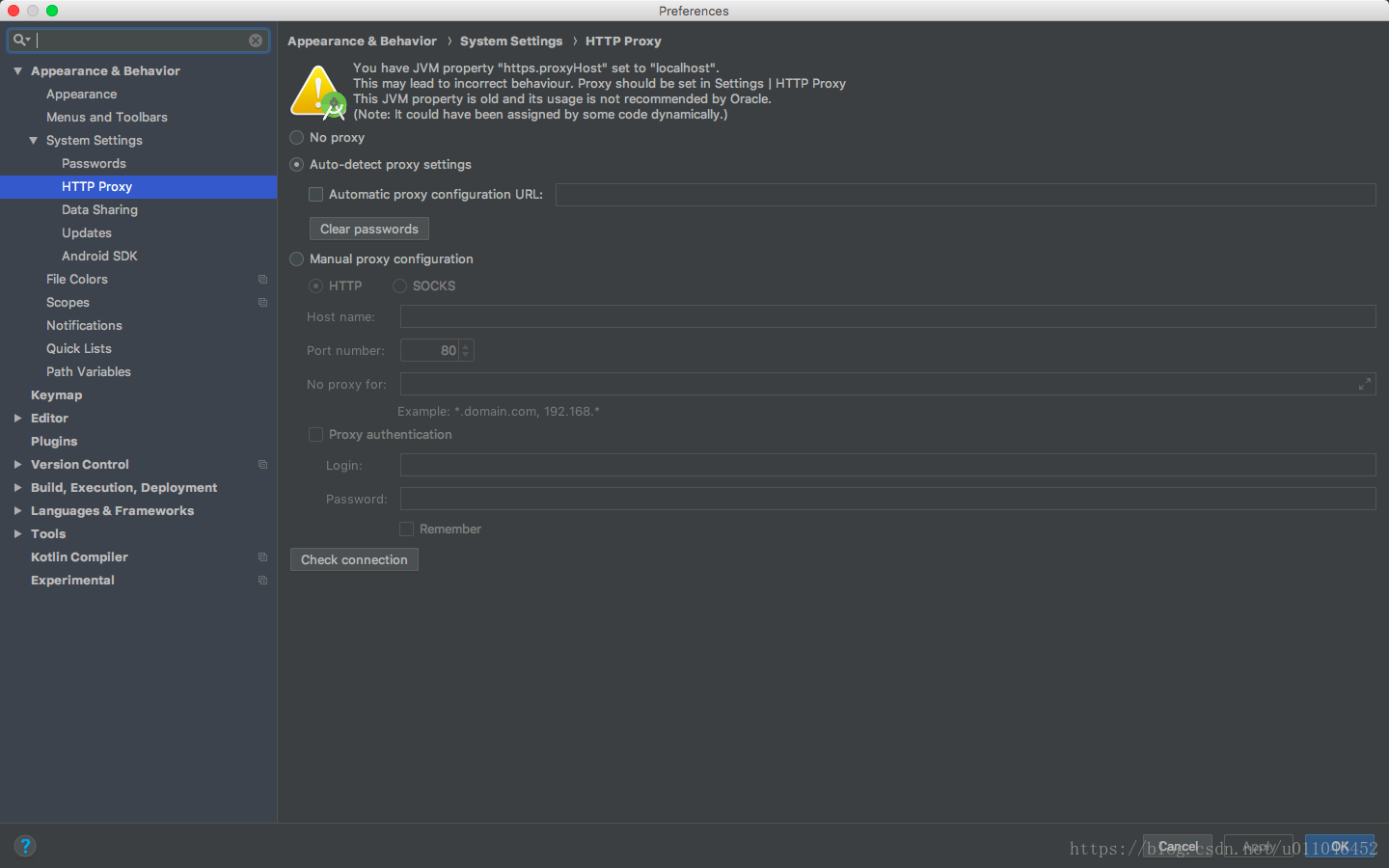 Unknown host 'services.gradle.org'. You may need to adjust the proxy settings in Gradle.