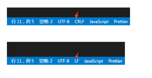 项目中 eslint 报错： Expected linebreaks to be 'LF' but found 'CRLF'