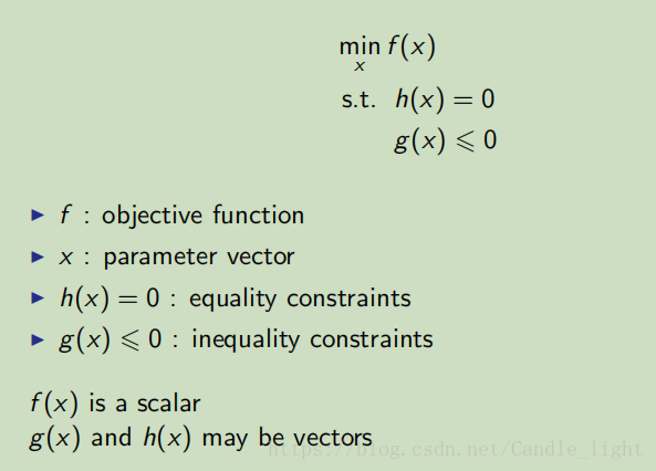 最优化问题的一般形式