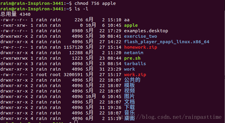 chmod 756 apple