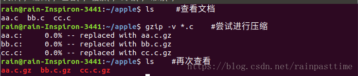 gzip -v