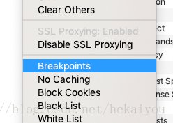 选择Breakpoints项