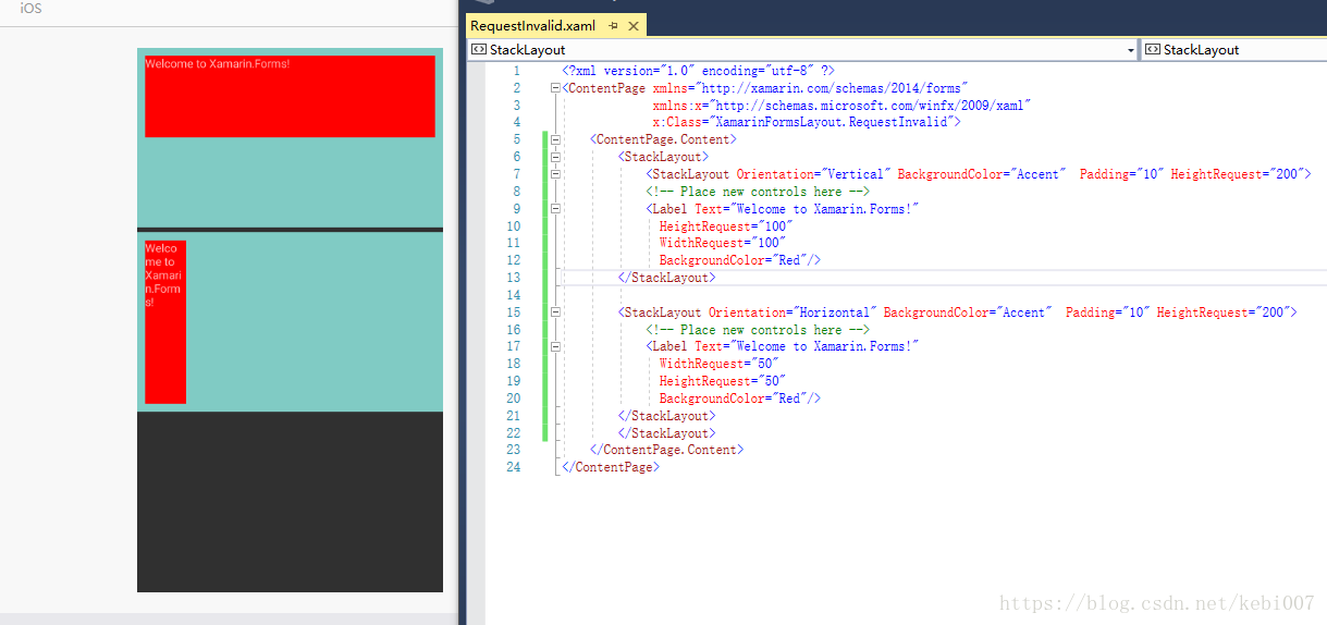 xamarin forms常用的布局stacklayout详解